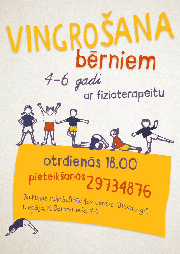 Vingrošana bērniem (4-6 gadi) ar fizioterapeitu - katru otrdienu